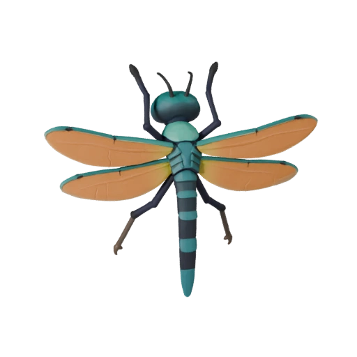 Modelo 3D de Libélula de Desenho Animado - Asset Estilizado para Animação | PBR