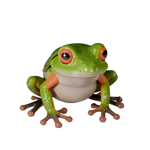 Cartoon Laubfrosch 3D Modell - Stilisierte Asset für Animation | PBR