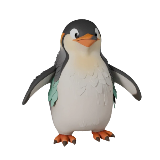 Cartoon Emperor Penguin 3D Model - Stylized Asset for Animation