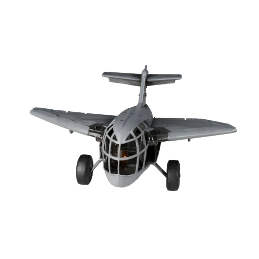 Высокополигональный самолет 3D модель для студийных рендеров PBR
