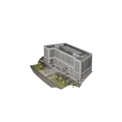 Modelo 3D de Centro de Exposições para Blender - Recurso de Renderização para Arquitetura