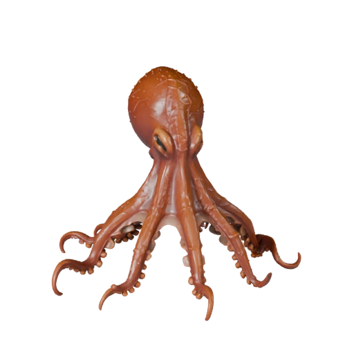 High Poly Octopus 3D Model - Detailed STL Asset for Printing