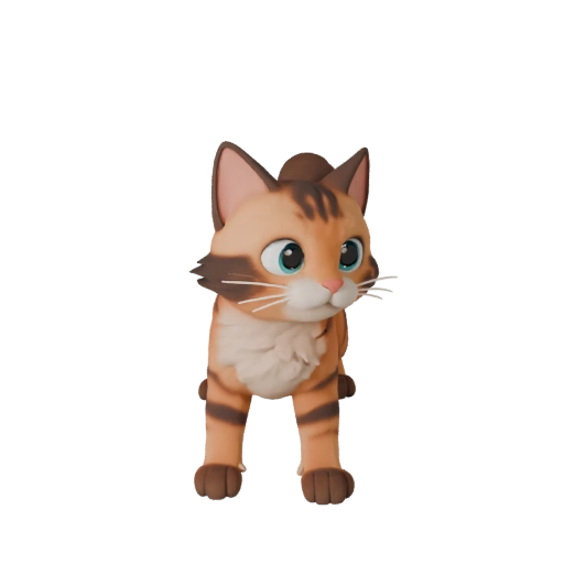 Cartoon Cat 3D Model - Stylized Asset for Animation | Royalty-Free