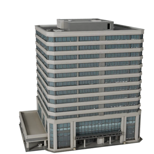Prédio de Escritório de Baixa Altura Modelo 3D para Blender - Asset de Renderização