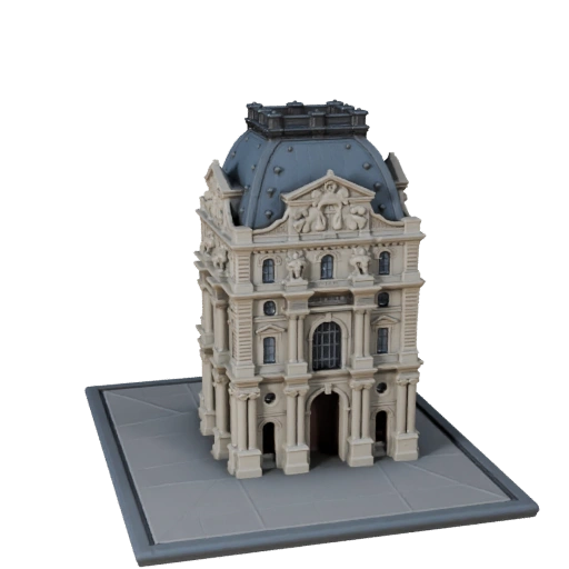 Stylized Louvre Pyramid 3D Model - Game Asset for Architecture