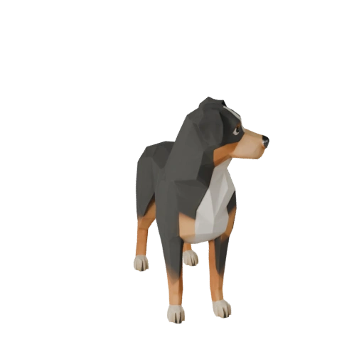 Low Poly Australian Shepherd Dog 3D Model - Unity Asset with FBX
