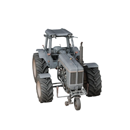 High Poly Vintage Farm Tractor 3D Model for Studio