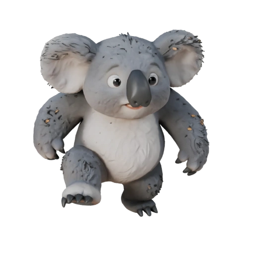 Modello 3D Koala Cartone Animato - Asset Stilizzato per Animazione | Royalty-Free