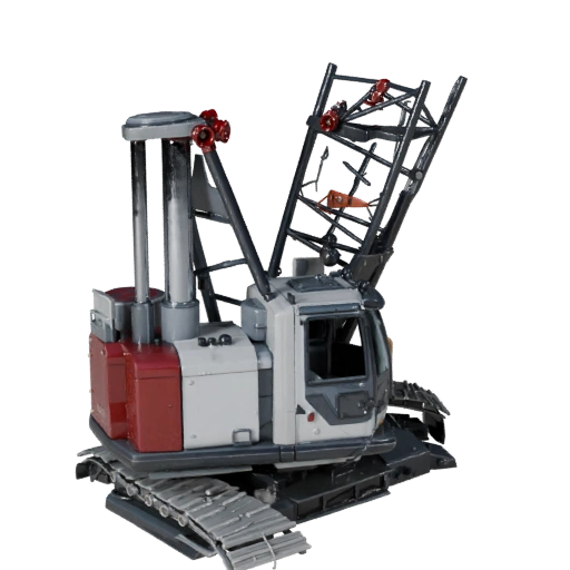 Modèle 3D de grue sur chenilles - Actif haute poly PBR pour studio