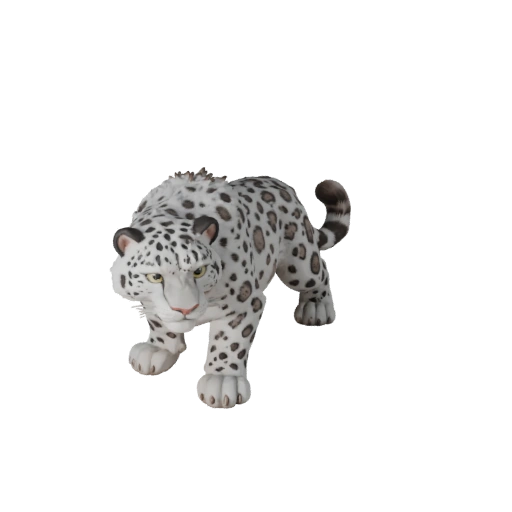 Cartoon Snow Leopard 3D Model - Stylized Asset for Animation
