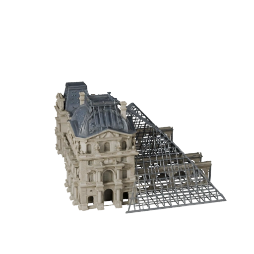 Low Poly Louvre Pyramid 3D Model for Realtime Game Asset