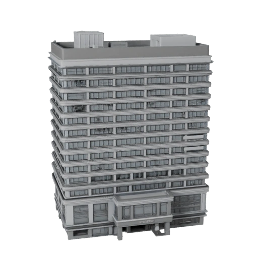 Prédio de Escritório Baixo Poligonal Alto para Archviz 3D