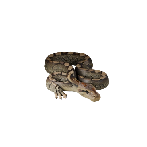 Мультяшный сетчатый питон 3D модель - стилизованный ассет для анимации