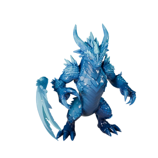 Cartoon Ice Dragon 3D Model - Stylized Asset for Animation