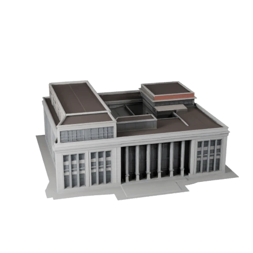 Bâtiment de théâtre stylisé Modèle 3D - Asset de jeu pour l'architecture