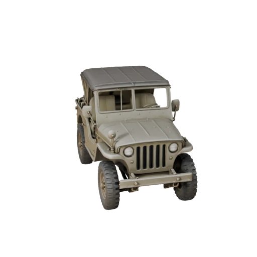 Wwii Militär Jeep 3D Modell für Blender & Spiele - PBR