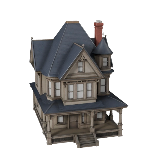 High Poly Victorian House 3D Model for Archviz for Architecture