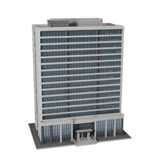 Modelo 3D de Edifício de Escritórios Baixo para Unity - Ativo de Jogo