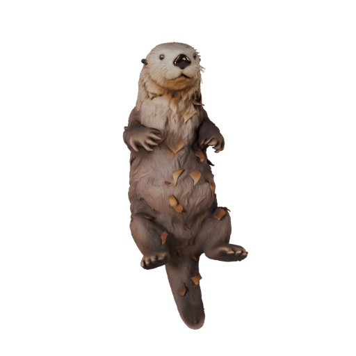 Lontra Marinha Realista 3D Model - Asset PBR Rigged para Jogos | PBR