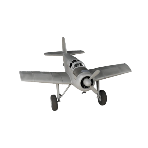 Vintage Fighter Plane 3D Model - Game Ready PBR Transport