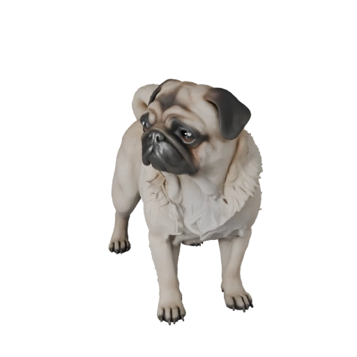 Modelo 3D de Cão Pug para Unity - Asset Pronto para Jogo, FBX | Livre de Royalties