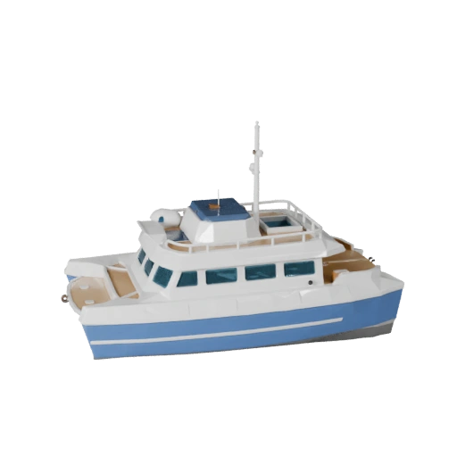 Modello 3D Catamarano Low Poly per Unity & Unreal Asset PBR