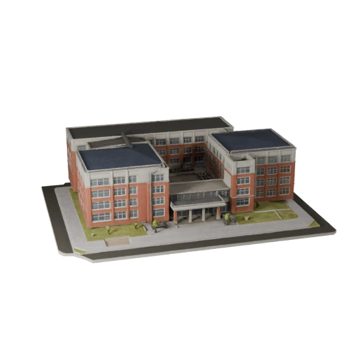 Modello 3D Edificio Scolastico per Blender - Asset di Rendering