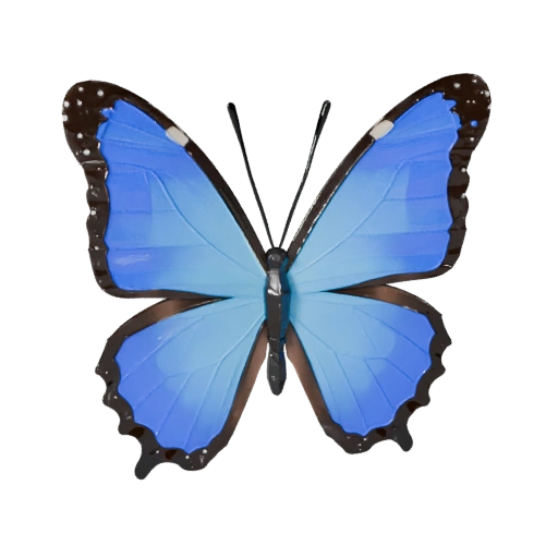 High Poly Blue Morpho Butterfly 3D Model - STL Asset for Printing
