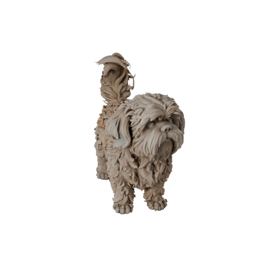 Modelo 3D de Cão Shih Tzu de Alto Poligonagem - Asset STL Detalhado para Impressão