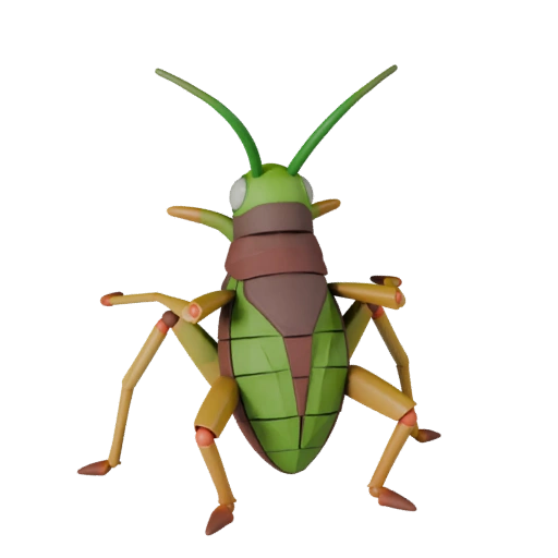Modelo 3D de Gafanhoto para Unity - Asset Pronto para Jogo, FBX | PBR