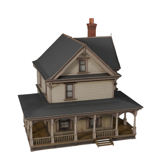 Victorian House 3D Model for Unity - Game Asset for Architecture
