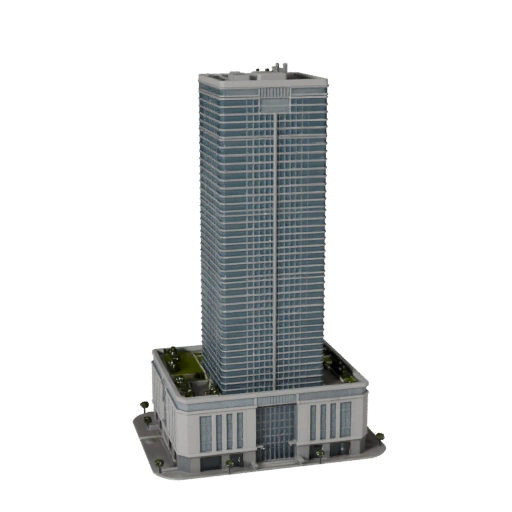 Torre do Distrito Financeiro Modelo 3D - Ativo Realista de Archviz