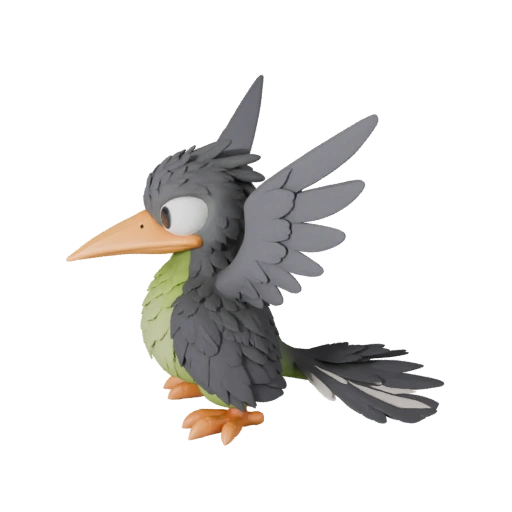 Modelo 3D de Abutre de Desenho Animado - Asset Estilizado para Animação | PBR