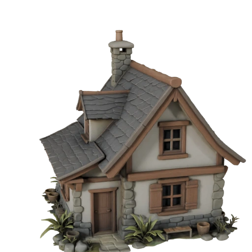 3D модель коттеджа для Blender - Рендер-ресурс для архитектуры