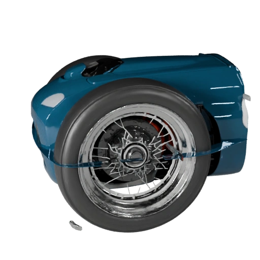 Высокополигональный винтажный гоночный автомобиль 3D модель для студийных рендеров