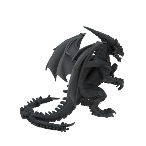 Dark Fantasy Dragon Boss Miniature STL - Perched
