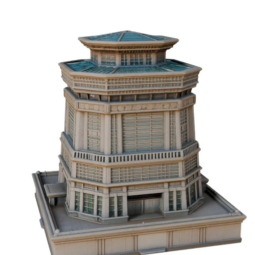 Высокополигональная 3D модель Токийской башни для Архитектурной визуализации