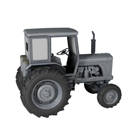 Printable Vintage Farm Tractor STL 3D Model - Display