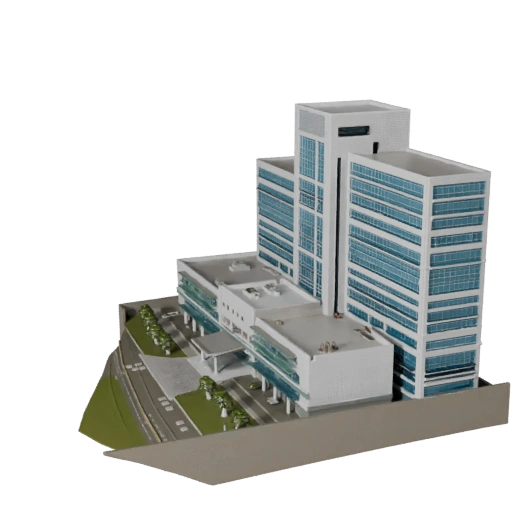 Modelo 3D de Prédio Hospitalar - Ativo Realista para Archviz