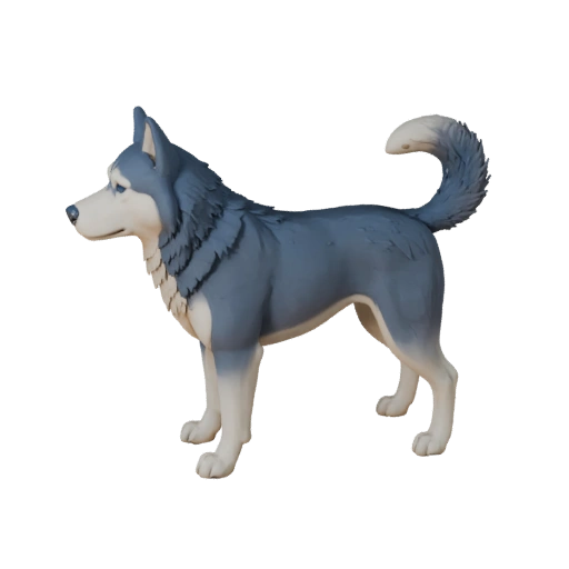 High Poly Siberian Husky Dog 3D Model - STL Asset for Printing