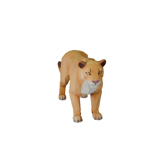 Low Poly Cougar 3D Model - Unity Game Asset with FBX | Royalty-Free