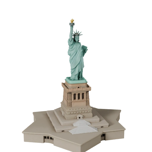 Statua della Libertà Stilizzata Modello 3D - Asset di Gioco per Architettura