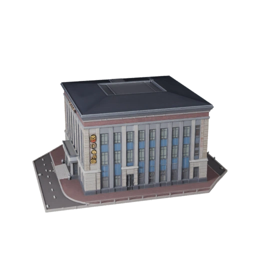Stylized Police Station 3D Model - Game Asset for Architecture
