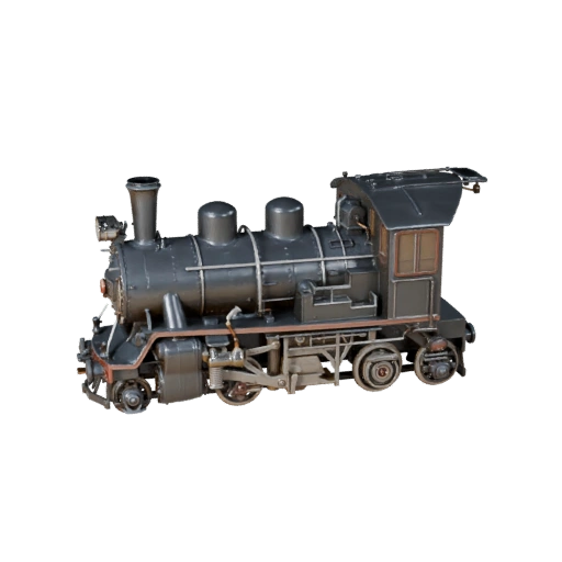 Vintage Steam Train 3D Model - High Poly PBR Asset for