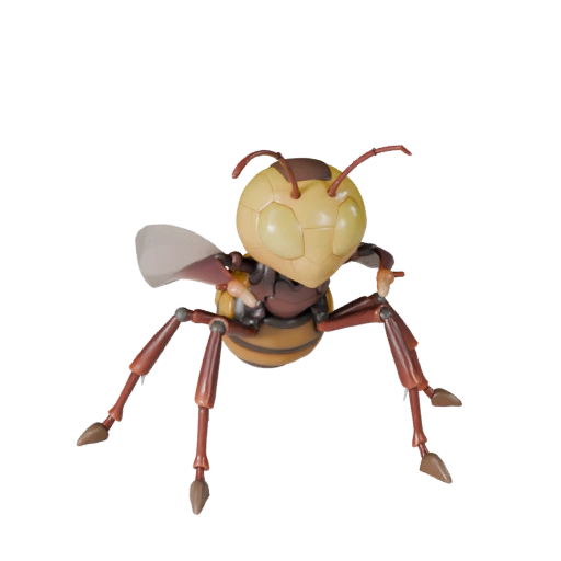 Cartoon Wasp 3D Model - Stylized Asset for Animation | Royalty-Free
