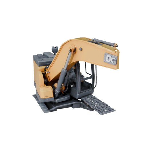 Mini Excavator 3D Model - High Poly PBR Asset for Studio
