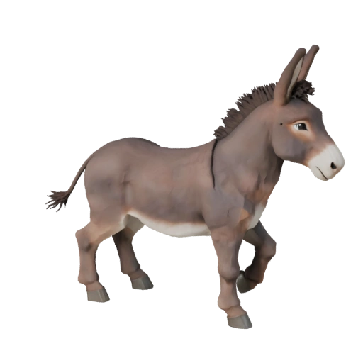 Modelo 3D de Burro Baixo Poli - Asset de Jogo Unity com FBX | Livre de Royalties