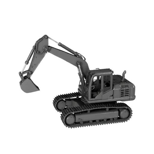 Printable Backhoe Loader STL 3D Model for Collectibles &