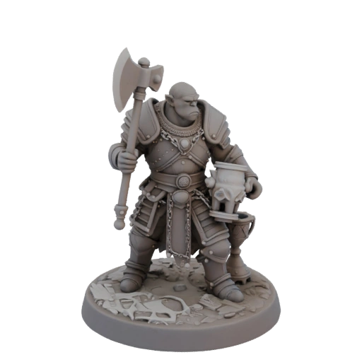 Medieval Orc Warrior Miniature STL - Battle Ready
