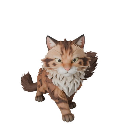 Modelo 3D de Gato Norueguês da Floresta em Desenho Animado - Asset Estilizado para Animação